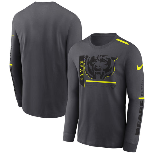 Men's Nike Anthracite Chicago Bears Volt��Performance Long Sleeve T-Shirt