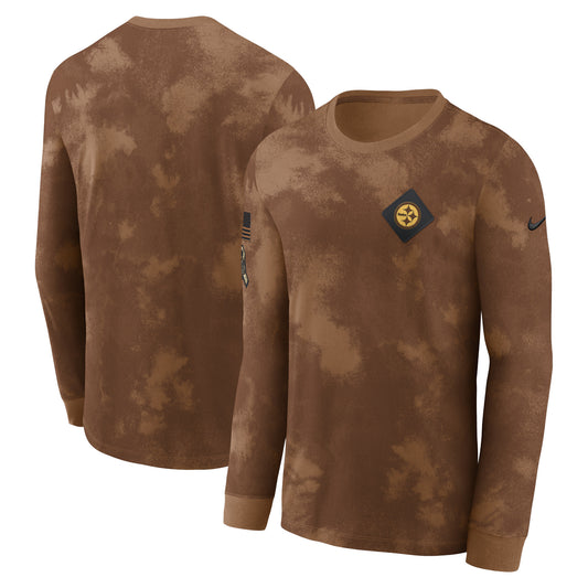 Men's Nike  Brown Pittsburgh Steelers 2023 Salute To Service Long Sleeve T-Shirt