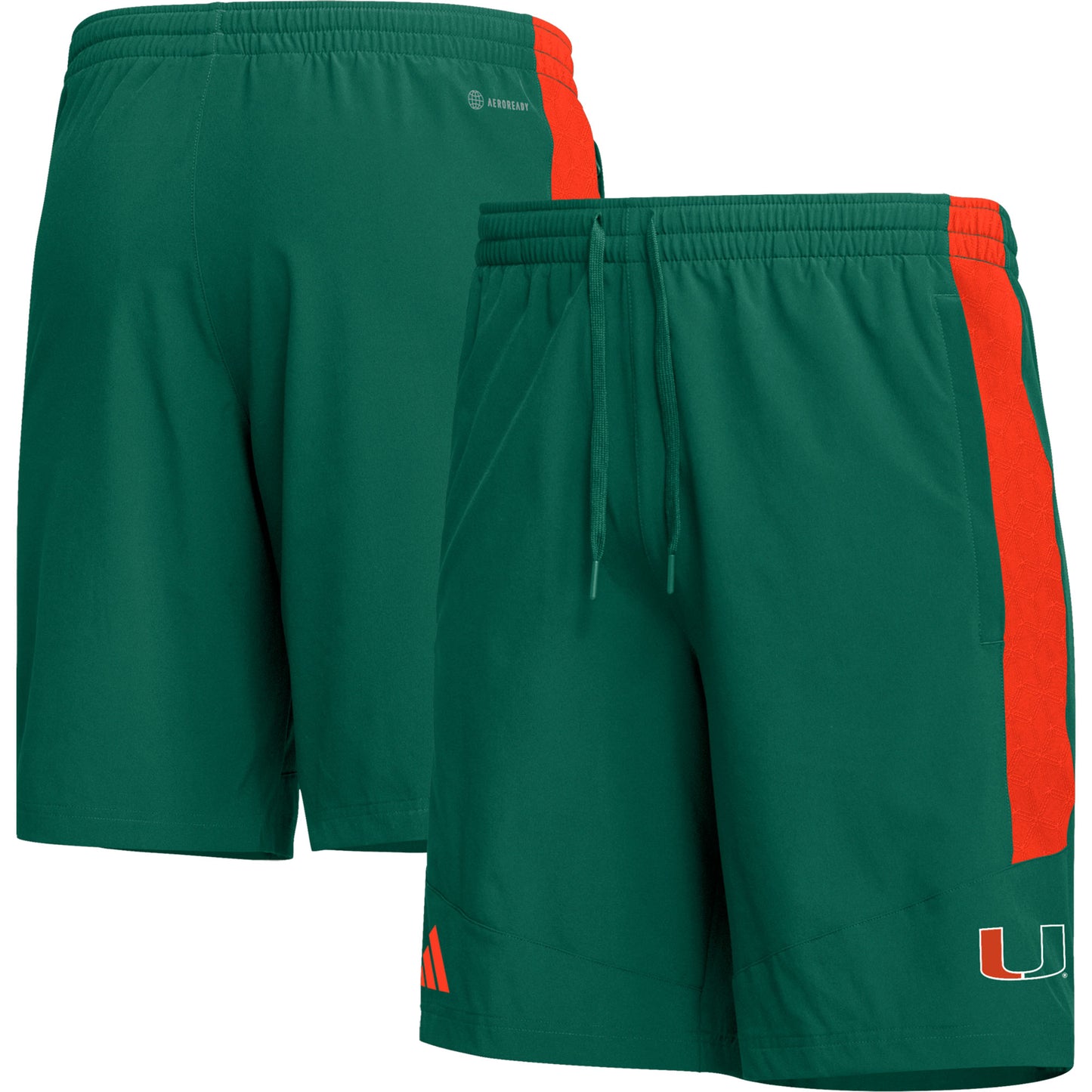 Men's adidas Green Miami Hurricanes AEROREADY Shorts