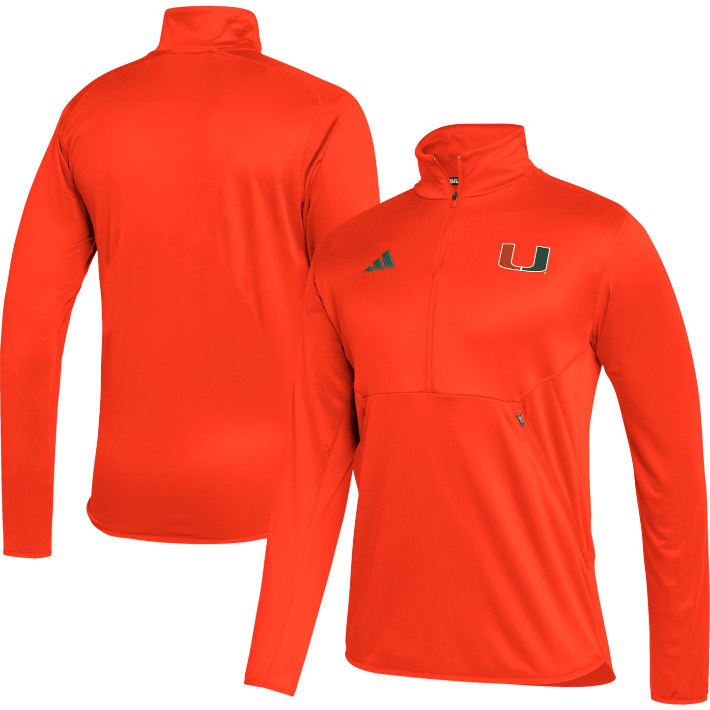 Men's adidas Orange Miami Hurricanes 2023 Sideline AEROREADY Half-Zip Top