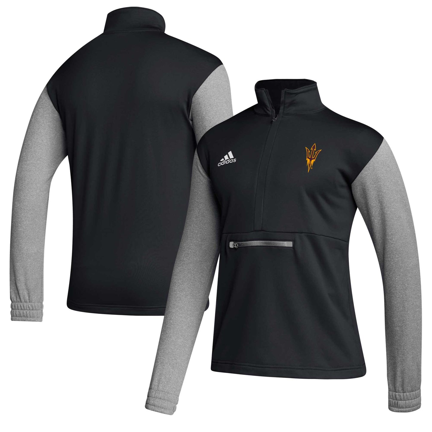 Men's adidas Black Arizona State Sun Devils Sideline AEROREADY Half-Zip Top