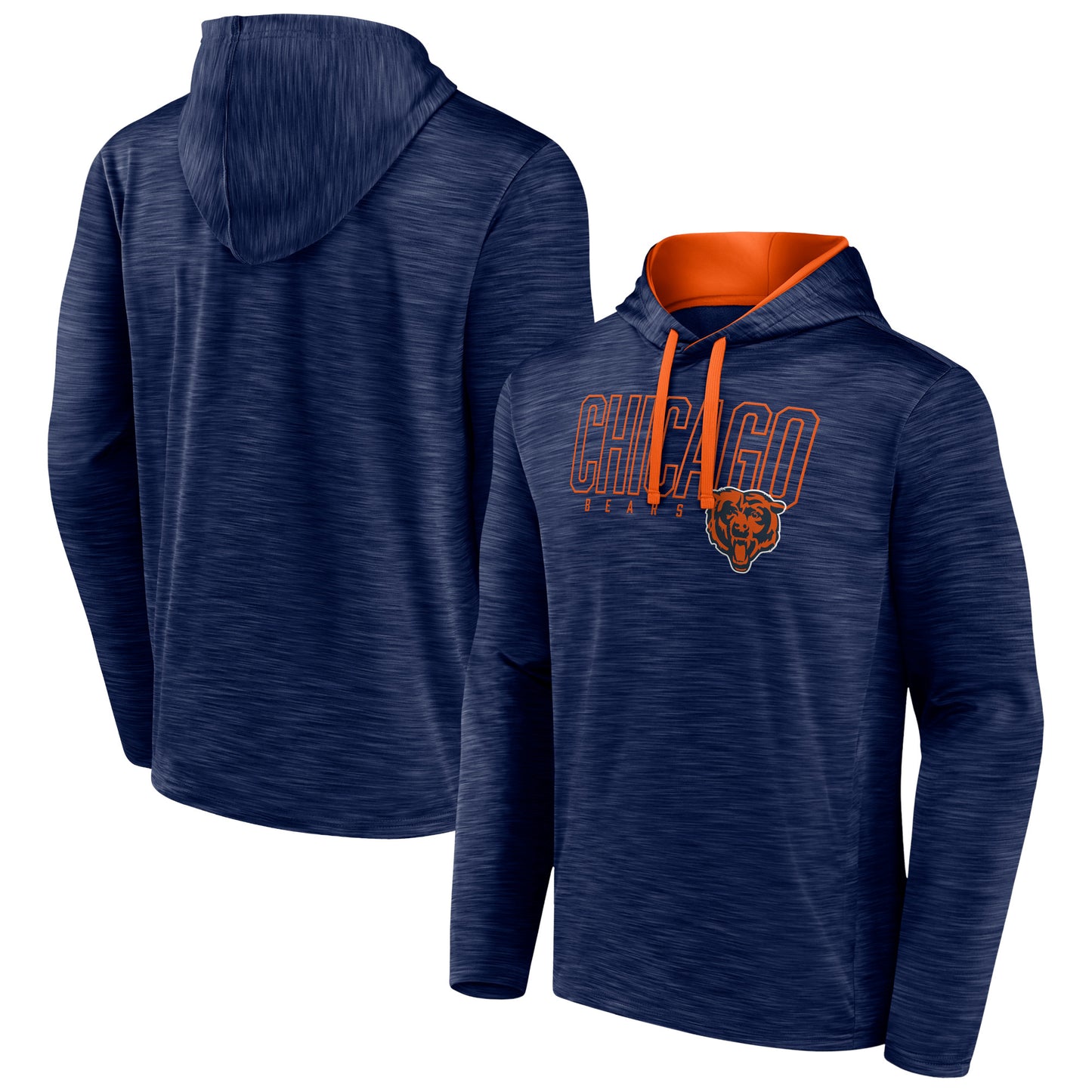 Men's Fanatics Heather Navy Chicago Bears Hook and Ladder Pullover Hoodie