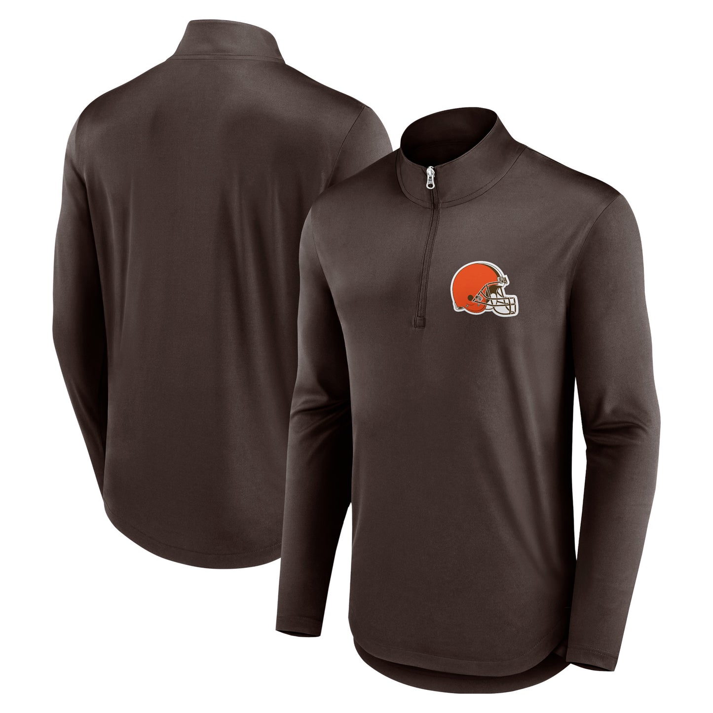 Men's Fanatics Brown Cleveland Browns Quarterback Quarter-Zip Top