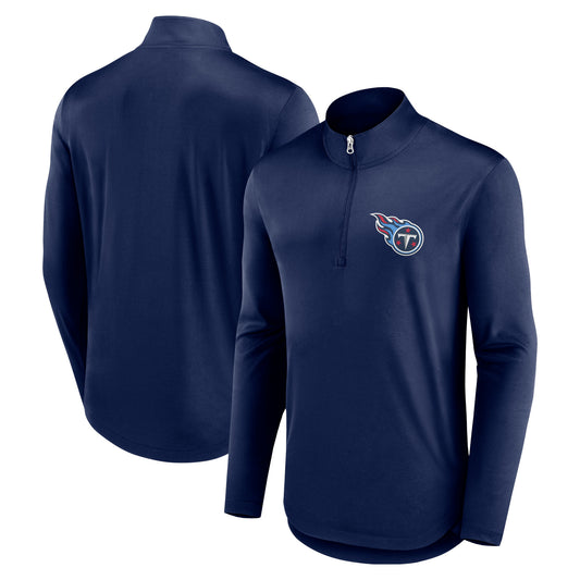 Men's Fanatics Navy Tennessee Titans Quarterback Quarter-Zip Top