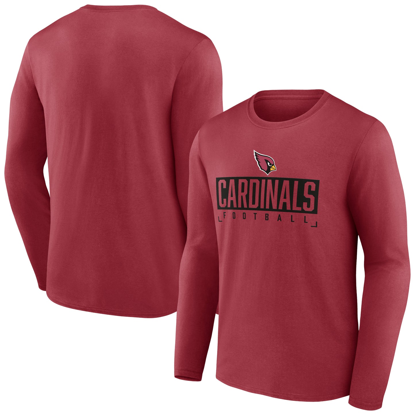 Men's Fanatics Cardinal Arizona Cardinals Stack The Box Long Sleeve T-Shirt