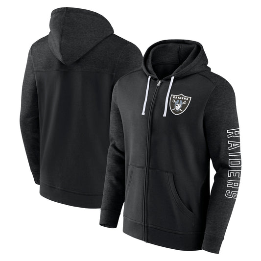 Men's Fanatics  Black Las Vegas Raiders Offensive Lineup Hoodie Full-Zip Hoodie