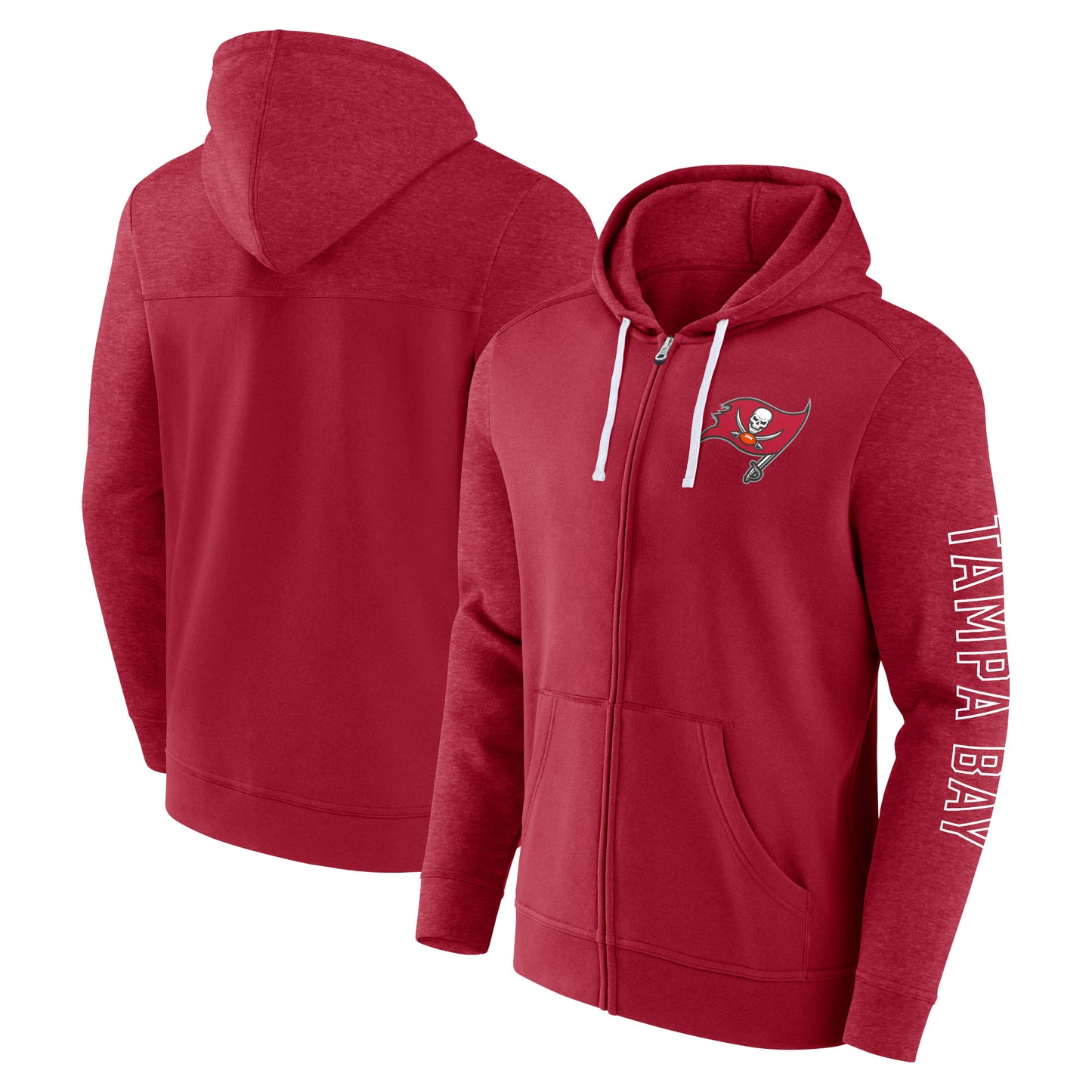 Men's Fanatics  Red Tampa Bay Buccaneers Offensive Lineup Hoodie Full-Zip Hoodie