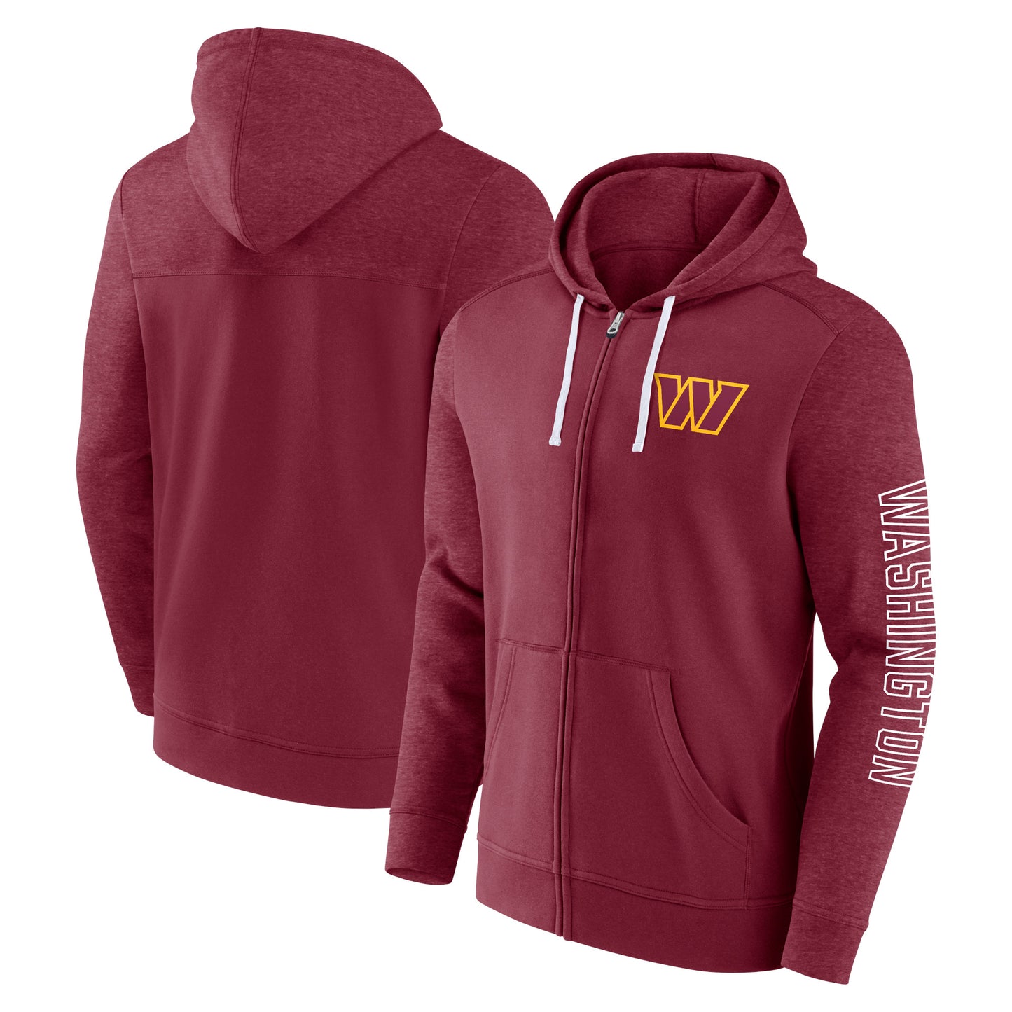 Men's Fanatics  Burgundy Washington Commanders Offensive Lineup Hoodie Full-Zip Hoodie