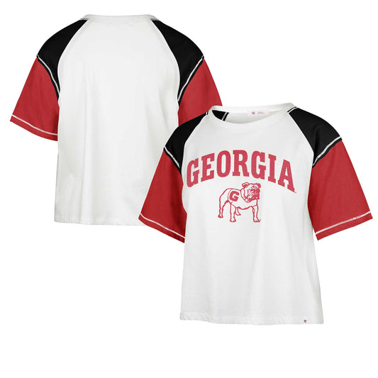 Women's '47 White Georgia Bulldogs Serenity Gia Cropped T-Shirt