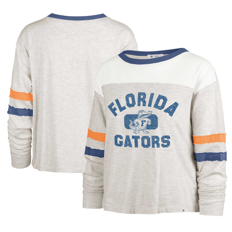 Women's '47 Oatmeal Florida Gators Vault All Class Lena Long Sleeve T-Shirt