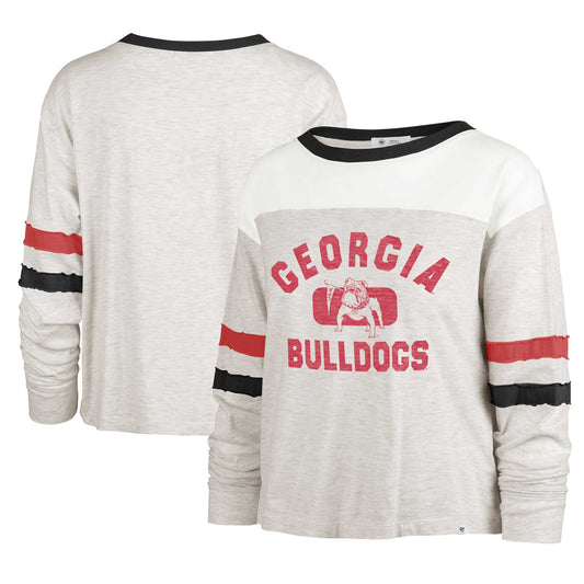 Women's '47 Oatmeal Georgia Bulldogs Vault All Class Lena Long Sleeve T-Shirt