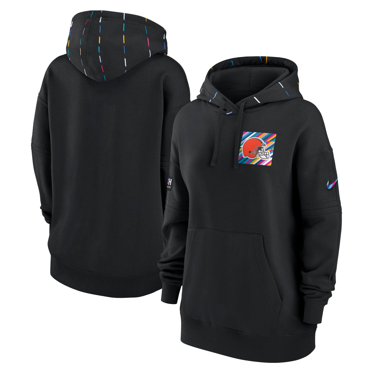 Women's Nike  Black Cleveland Browns 2023 NFL Crucial Catch Club Pullover Hoodie