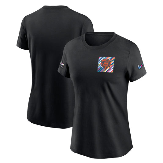 Women's Nike  Black Chicago Bears 2023 NFL Crucial Catch Sideline Tri-Blend T-Shirt