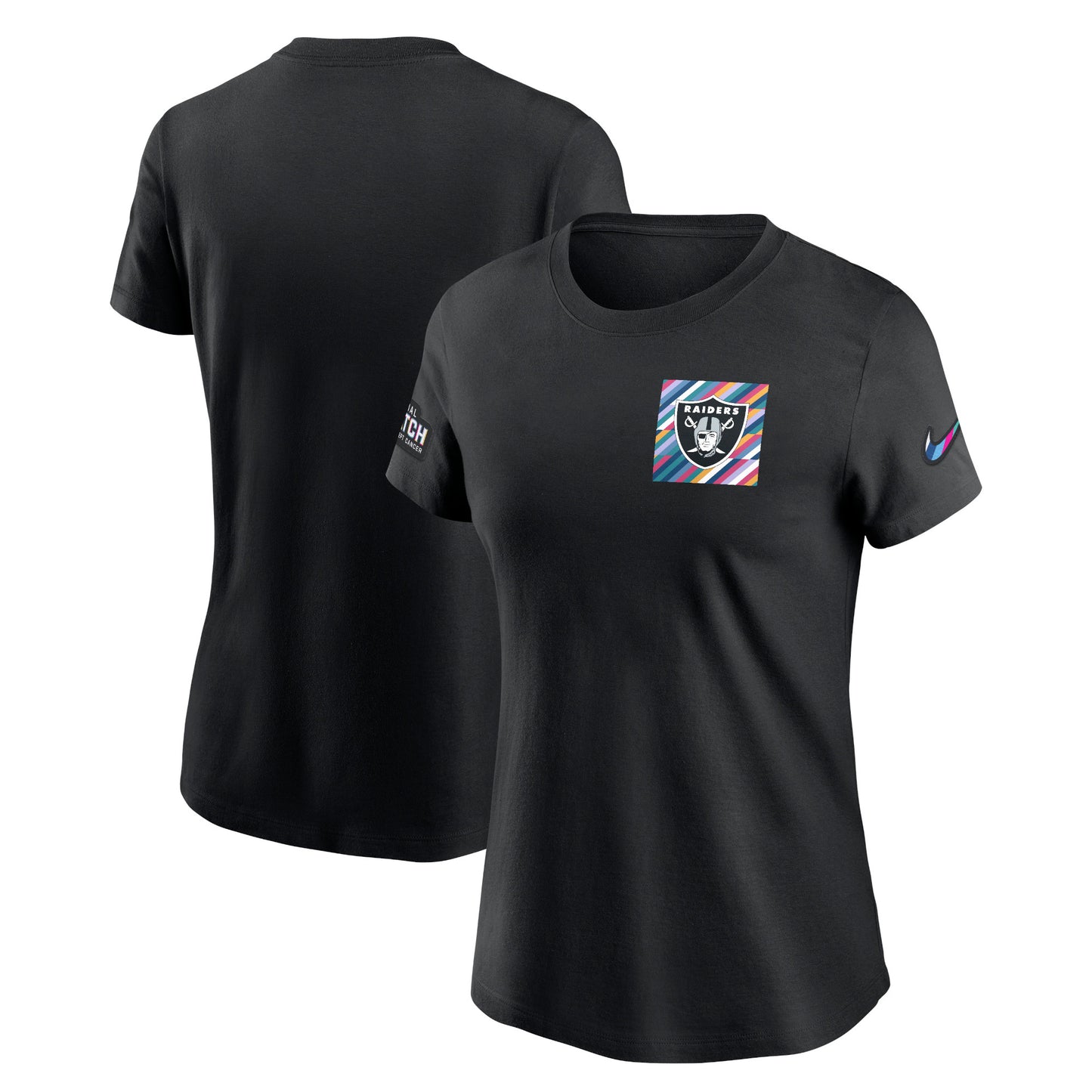 Women's Nike  Black Las Vegas Raiders 2023 NFL Crucial Catch Sideline Tri-Blend T-Shirt