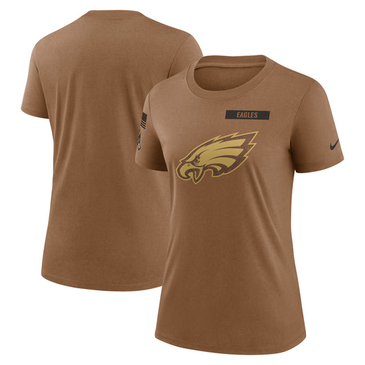 Women's Nike  Brown Philadelphia Eagles 2023 Salute to Service Legend Performance T-Shirt