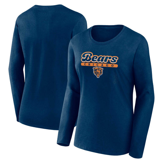 Women's Fanatics Navy Chicago Bears Next Long Sleeve T-Shirt