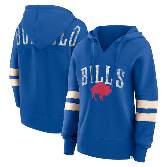 Women's Fanatics Royal Buffalo Bills Bold Move Dolman V-Neck Hip HIp Hoodie