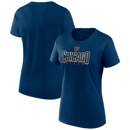 Women's Fanatics  Navy Chicago Bears Route T-shirt