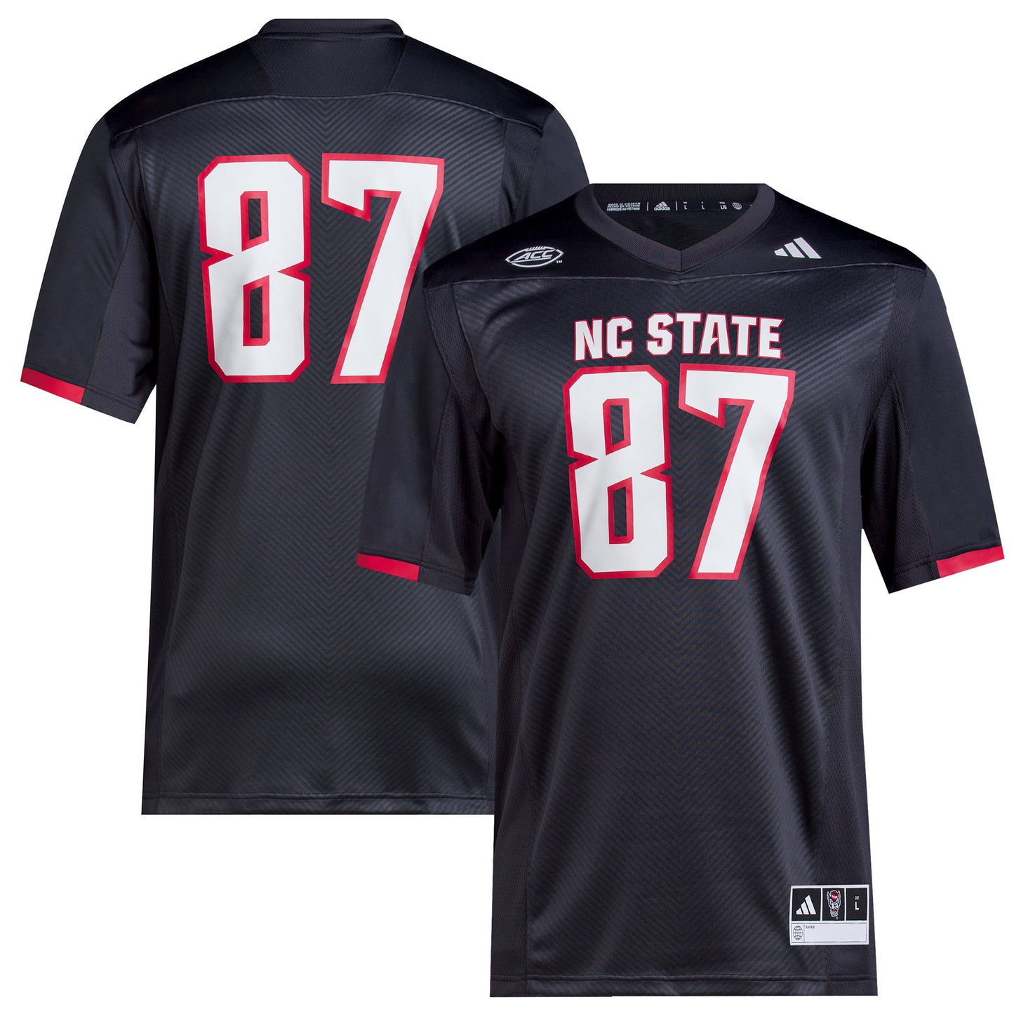 Men's adidas #87 Black NC State Wolfpack Premier Jersey