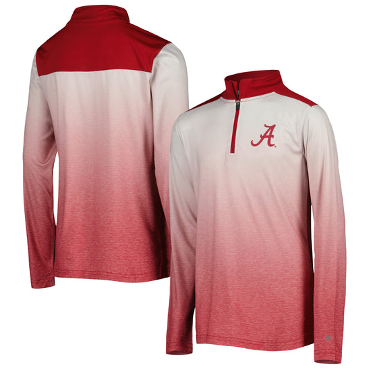 Youth Colosseum White/Crimson Alabama Crimson Tide Max Quarter-Zip Jacket