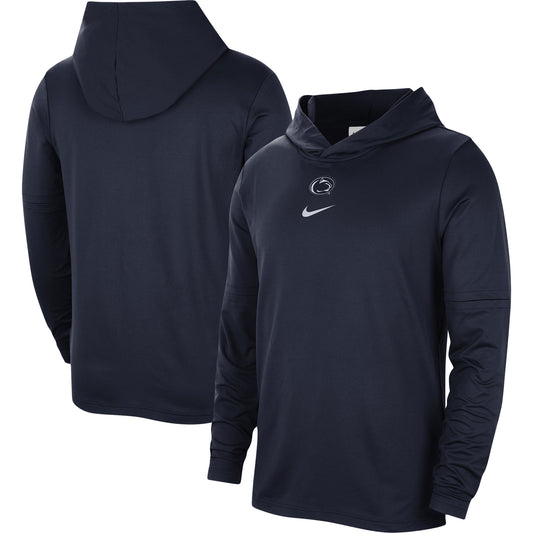 Men's Nike Navy Penn State Nittany Lions Player Hoodie Long Sleeve Performance Top