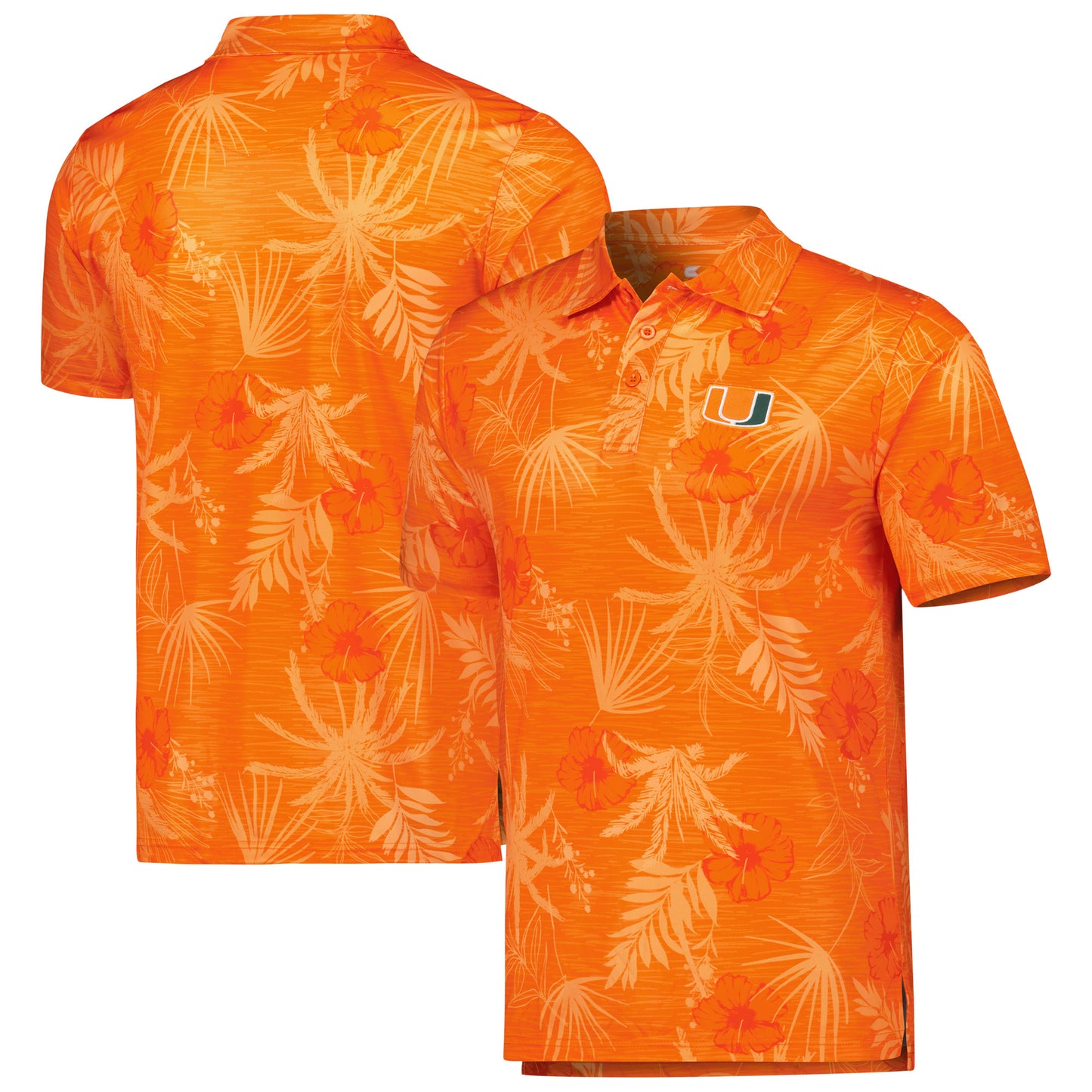 Men's Colosseum Orange Miami Hurricanes Palms Team Polo