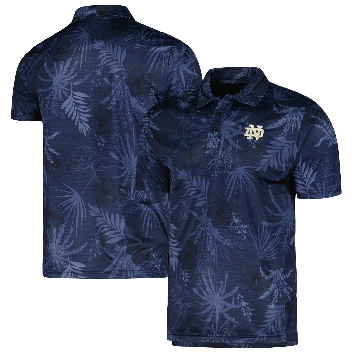 Men's Colosseum Navy Notre Dame Fighting Irish Palms Team Polo