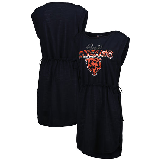 Women's G-III 4Her by Carl Banks Navy Chicago Bears G.O.A.T. Swimsuit Cover-Up