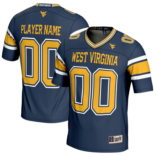 Men's GameDay Greats Navy West Virginia Mountaineers NIL Pick-A-Player Football Jersey