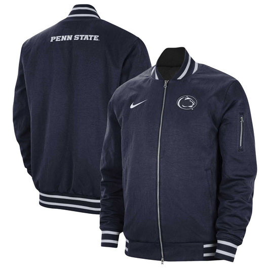 Men's Nike Navy Penn State Nittany Lions Full-Zip Bomber Jacket