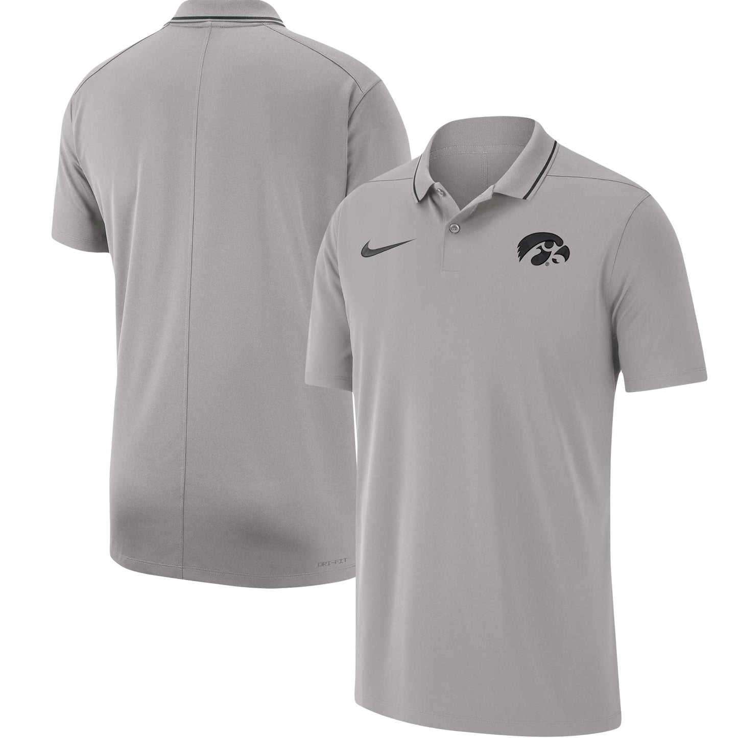 Men's Nike Gray Iowa Hawkeyes 2023 Coaches Performance Polo