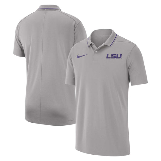 Men's Nike Gray LSU Tigers 2023 Coaches Performance Polo