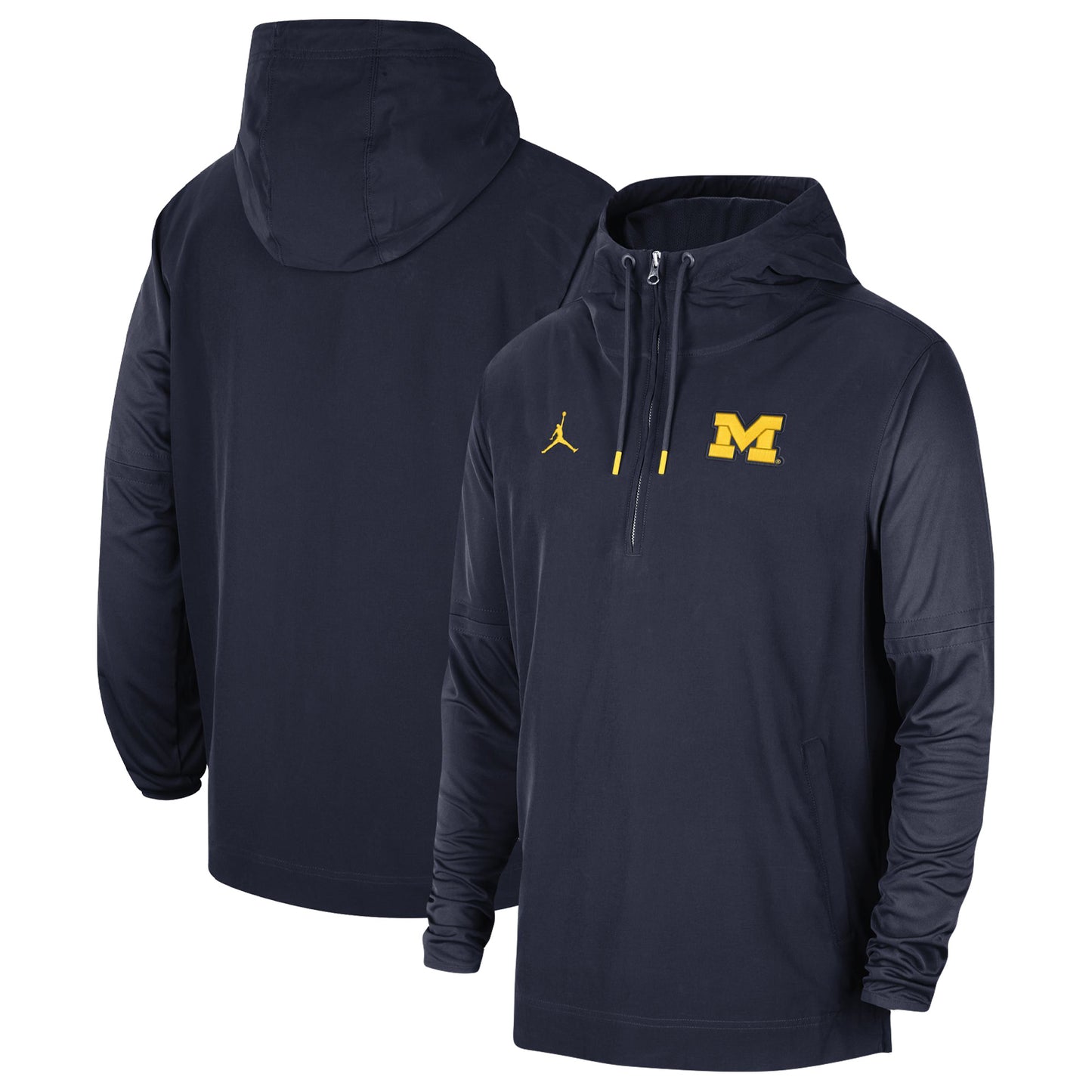 Men's Jordan Brand Navy Michigan Wolverines Player Half-Zip Jacket