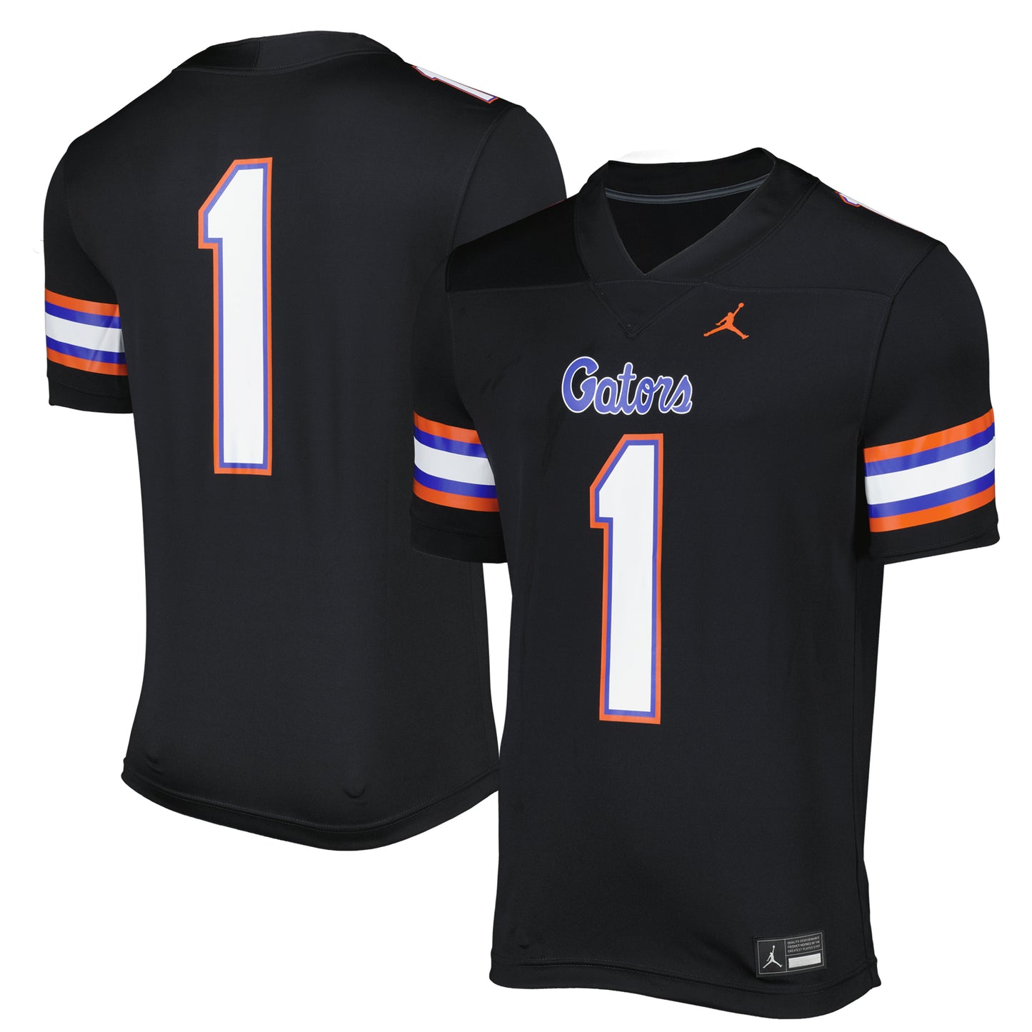 Men's Jordan Brand #1 Black Florida Gators Alternate Game Jersey