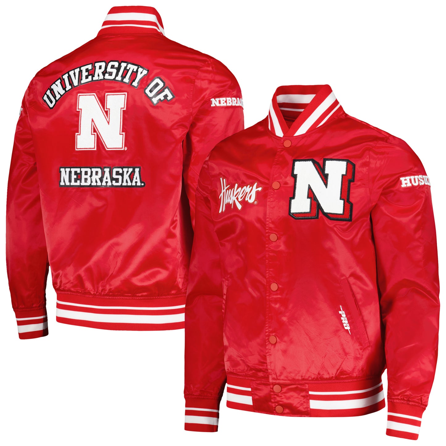 Men's Pro Standard Scarlet Nebraska Huskers Classic Satin Full-Snap Jacket