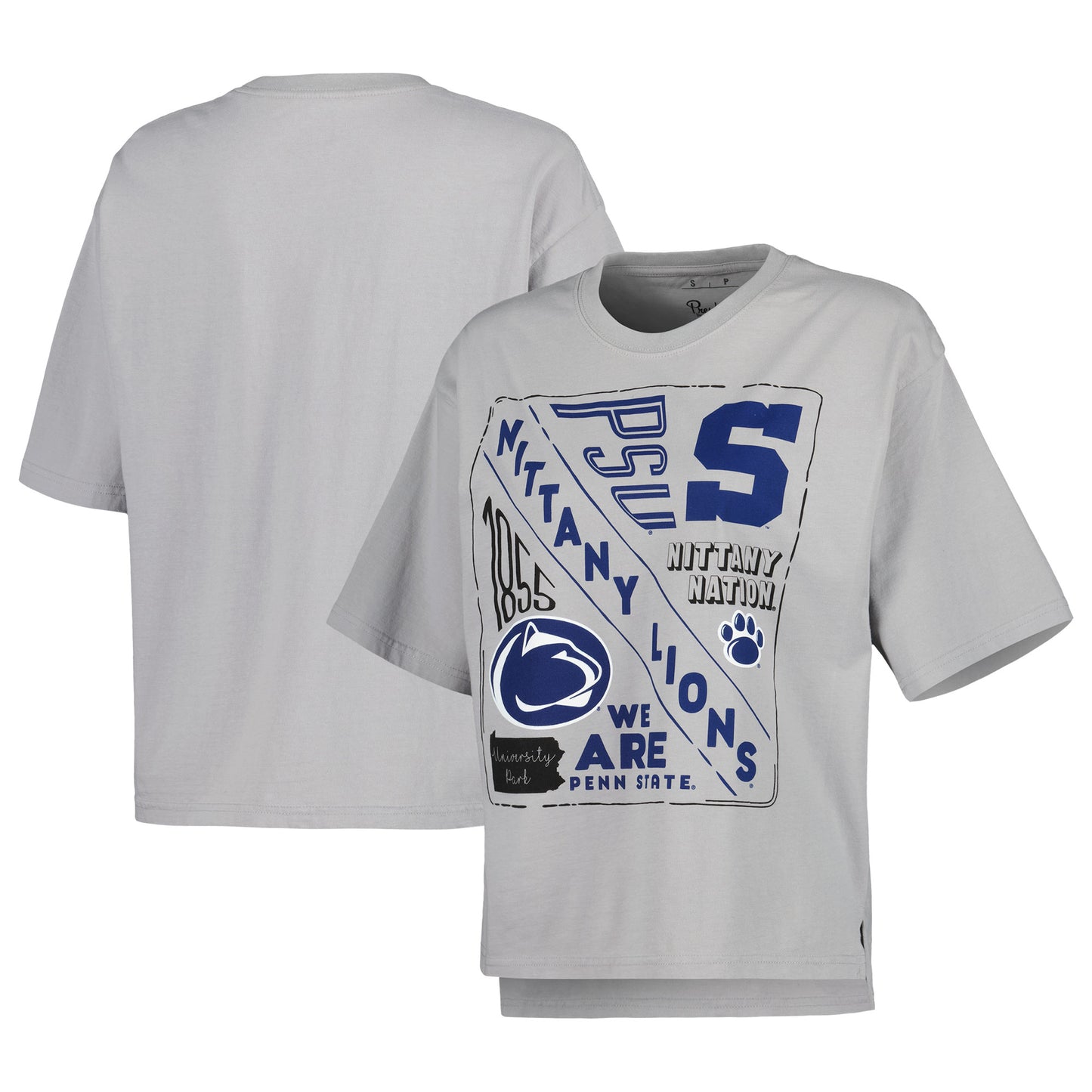 Women's Pressbox Silver Penn State Nittany Lions Rock & Roll School of Rock T-Shirt