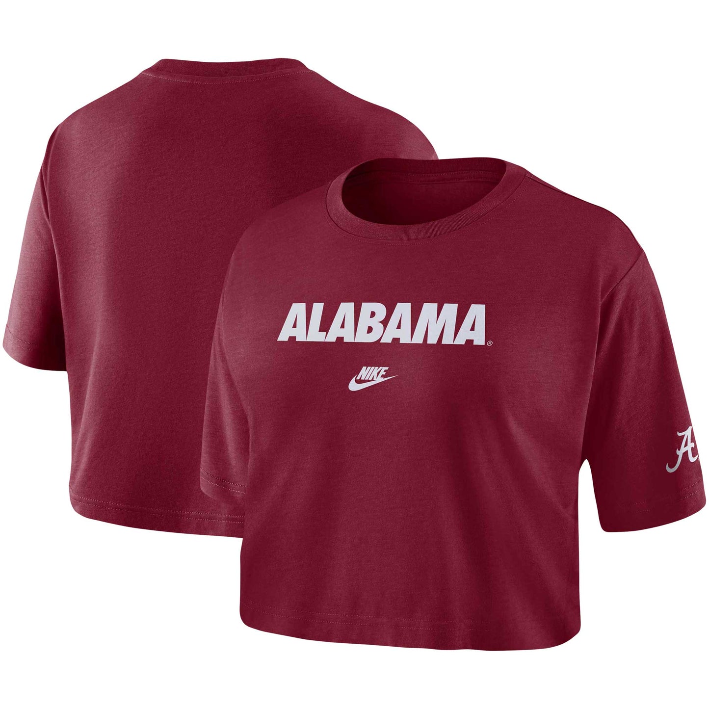 Women's Nike Crimson Alabama Crimson Tide Wordmark Cropped T-Shirt