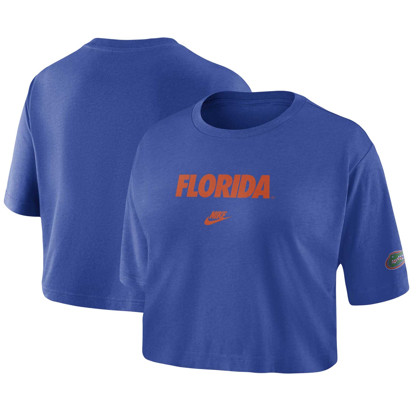 Women's Nike Royal Florida Gators Wordmark Cropped T-Shirt