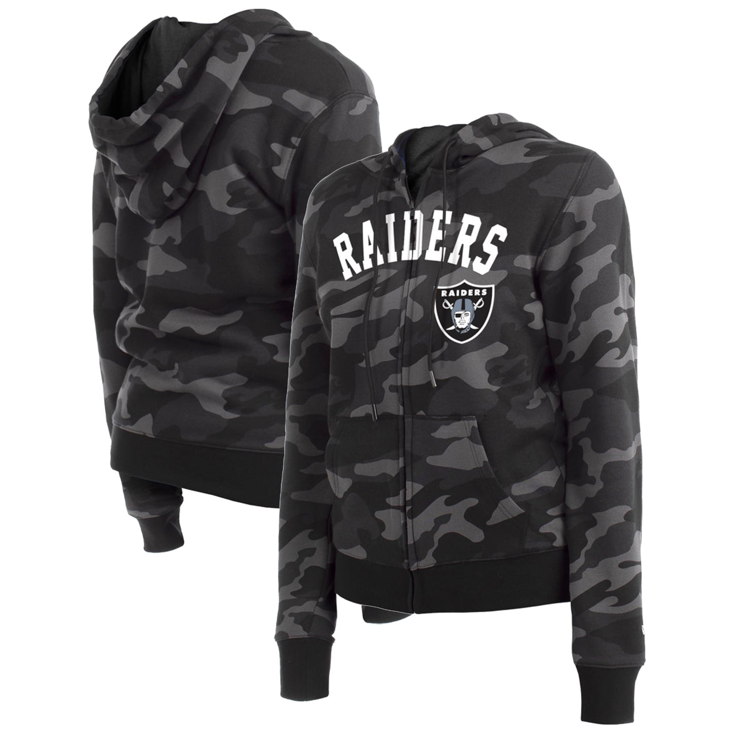 Women's New Era  Black Las Vegas Raiders Camo Full-Zip Hoodie