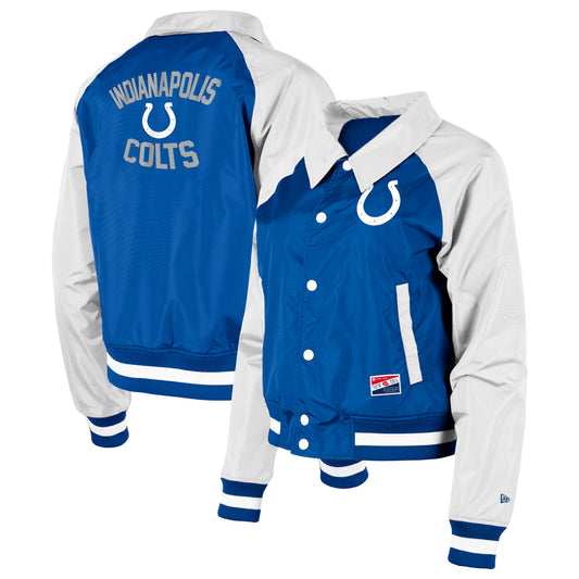 Women's New Era Royal Indianapolis Colts Coaches Raglan Full-Snap Jacket