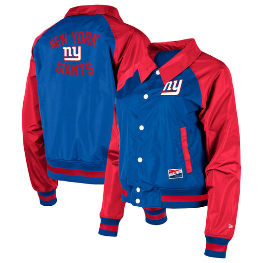 Women's New Era Royal New York Giants Coaches Raglan Full-Snap Jacket