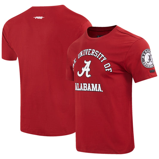 Men's Pro Standard Crimson Alabama Crimson Tide Classic Stacked Logo T-Shirt