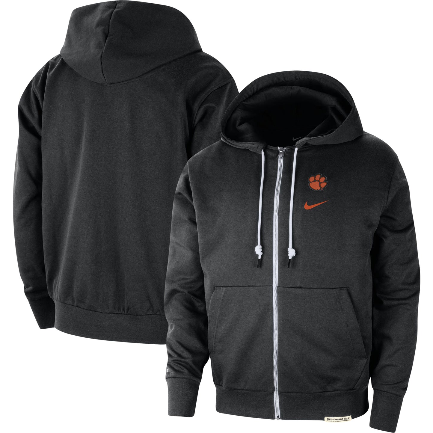 Men's Nike Black Clemson Tigers Standard Issue Player Performance Full-Zip Hoodie