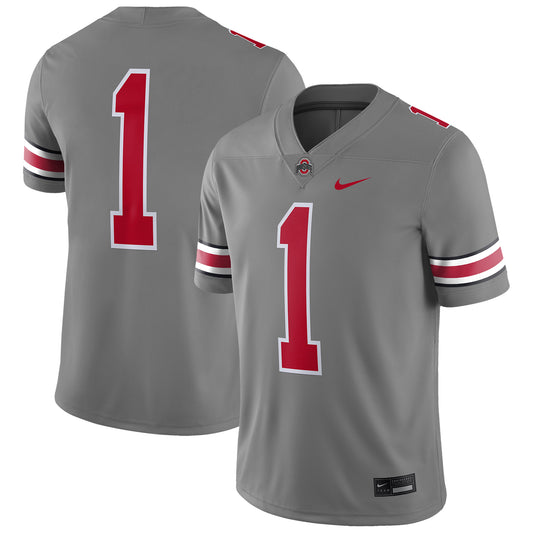 Men's Nike Steel/Scarlet Ohio State Buckeyes Game Jersey