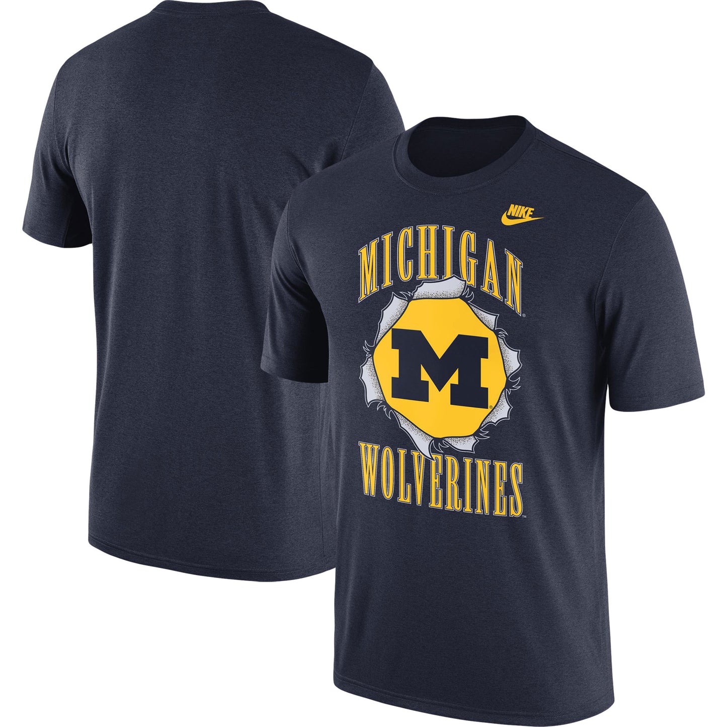 Men's Nike Navy Michigan Wolverines Campus Back to School T-Shirt