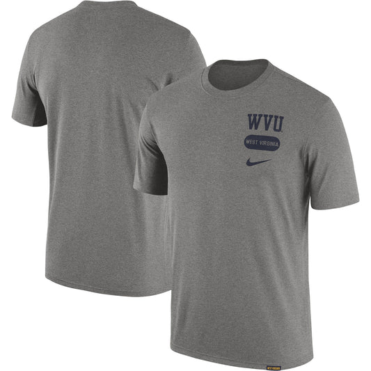 Men's Nike Heather Gray West Virginia Mountaineers Campus Letterman Tri-Blend T-Shirt