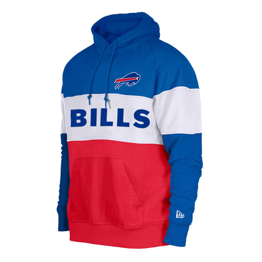 Men's New Era Royal/Red Buffalo Bills Colorblocked Pullover Hoodie