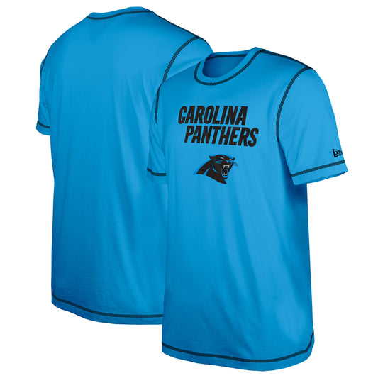 Men's New Era  Blue Carolina Panthers Third Down Puff Print T-Shirt