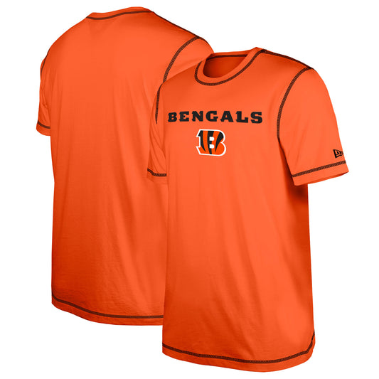 Men's New Era  Orange Cincinnati Bengals Third Down Puff Print T-Shirt