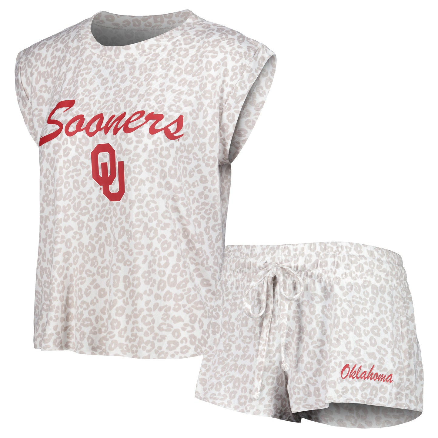 Women's Concepts Sport  Cream Oklahoma Sooners Montana T-Shirt & Shorts Sleep Set